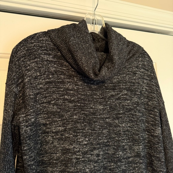 GAP Dress Size S Softspun Ribbed Cowlneck Marled Grey Beautiful Drape 3/4 sleeve - Picture 2 of 10